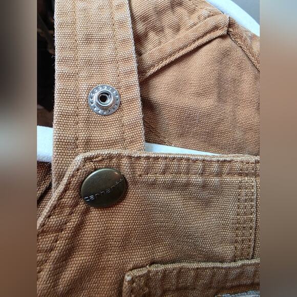 Carhartt Tan Overalls Coveralls Classic Workwear Style Size 24M Cute Chore Bibs - Picture 7 of 7